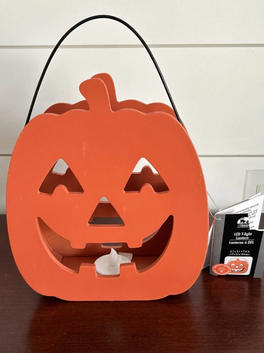 LED Pumpkin Jack-O'-Lantern Candy Bucket - Orange